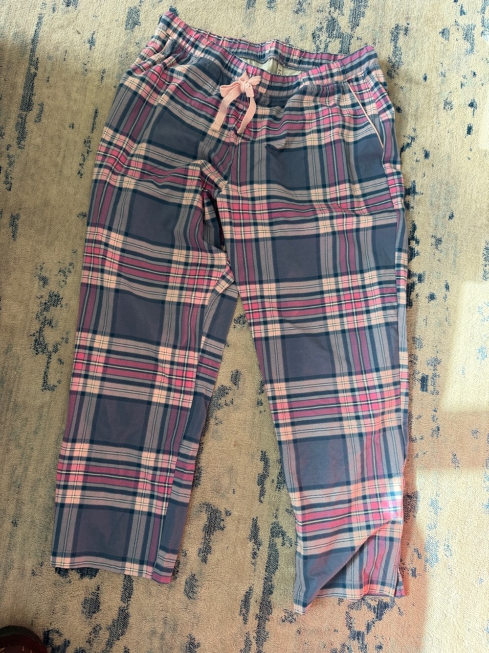 Soma Blue and Pink Plaid Lounge Pants - Picture 1 of 6